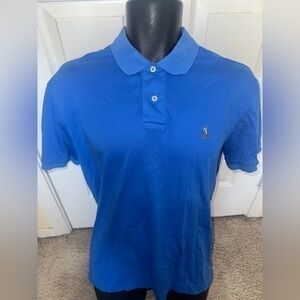 Men’s used Ralph Lauren polo shirt blue size L large pima soft touch